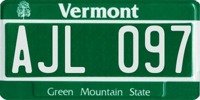 VT license plate AJL097