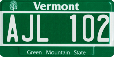 VT license plate AJL102