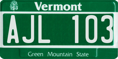 VT license plate AJL103