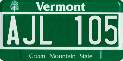 VT license plate AJL105