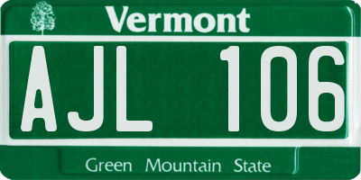 VT license plate AJL106