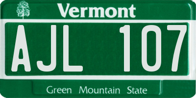 VT license plate AJL107
