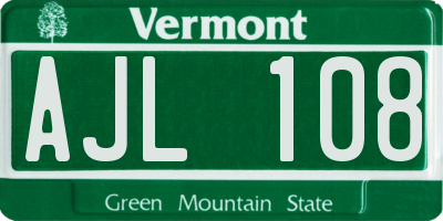 VT license plate AJL108