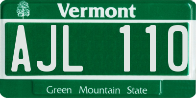 VT license plate AJL110