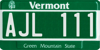 VT license plate AJL111
