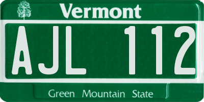 VT license plate AJL112