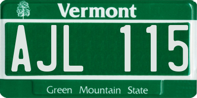 VT license plate AJL115