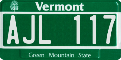 VT license plate AJL117