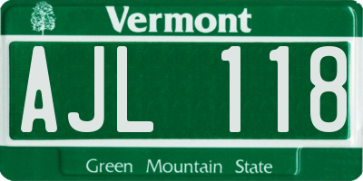 VT license plate AJL118