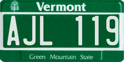 VT license plate AJL119