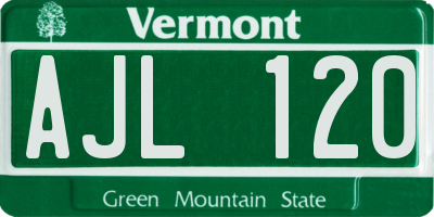 VT license plate AJL120