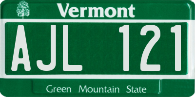 VT license plate AJL121