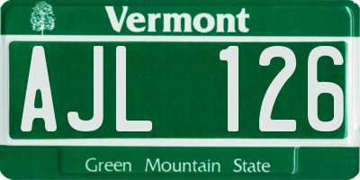 VT license plate AJL126