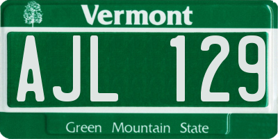 VT license plate AJL129