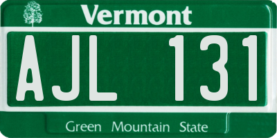 VT license plate AJL131