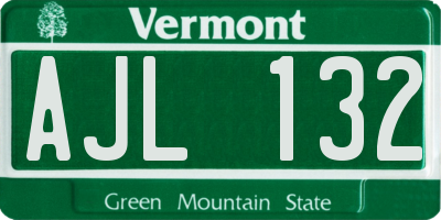VT license plate AJL132
