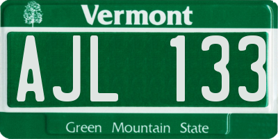 VT license plate AJL133