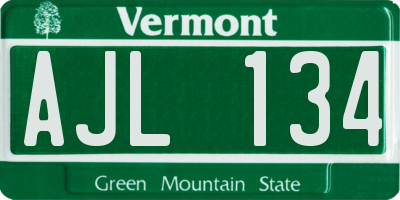 VT license plate AJL134