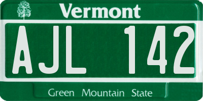 VT license plate AJL142