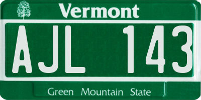 VT license plate AJL143