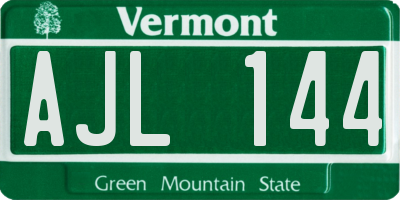 VT license plate AJL144