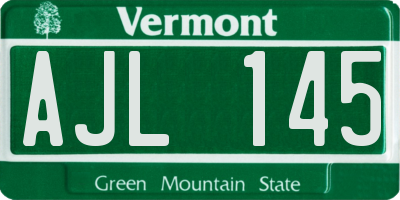 VT license plate AJL145