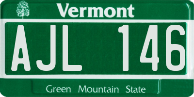 VT license plate AJL146