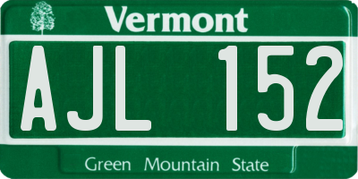 VT license plate AJL152