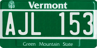 VT license plate AJL153