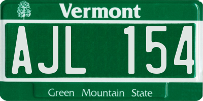 VT license plate AJL154