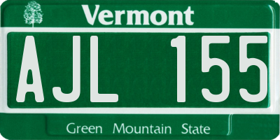 VT license plate AJL155