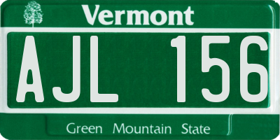 VT license plate AJL156