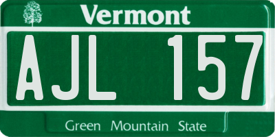 VT license plate AJL157