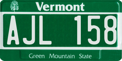 VT license plate AJL158
