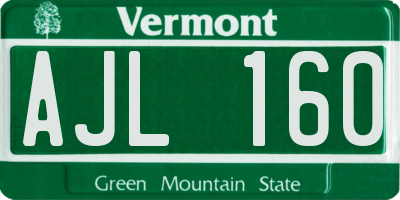 VT license plate AJL160