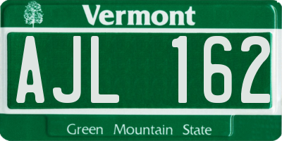 VT license plate AJL162