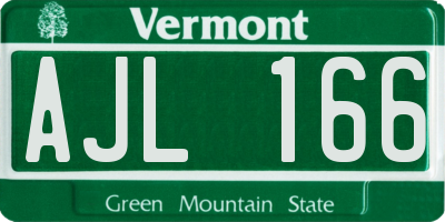 VT license plate AJL166
