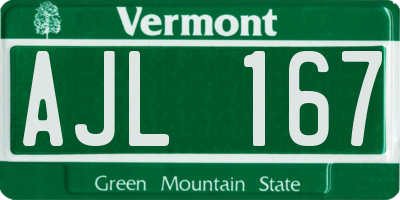 VT license plate AJL167