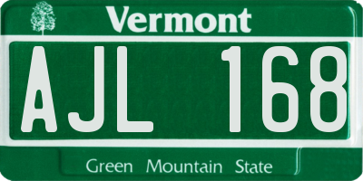VT license plate AJL168