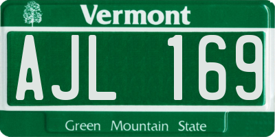 VT license plate AJL169