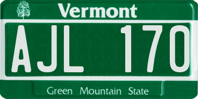 VT license plate AJL170