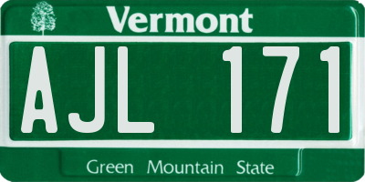 VT license plate AJL171