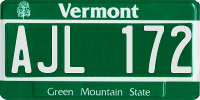 VT license plate AJL172