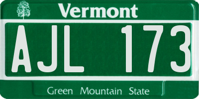 VT license plate AJL173