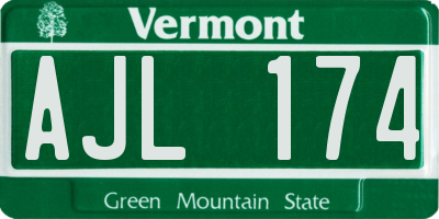 VT license plate AJL174