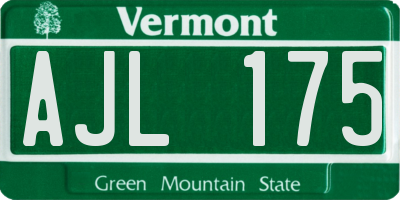 VT license plate AJL175