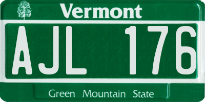 VT license plate AJL176