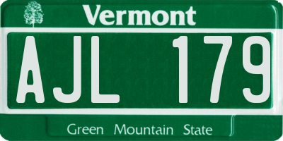 VT license plate AJL179