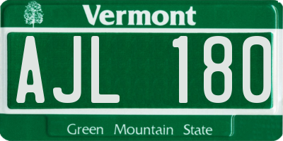 VT license plate AJL180
