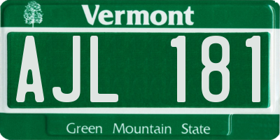VT license plate AJL181